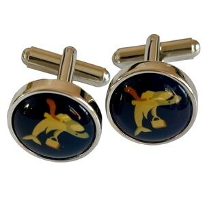 Vintage RARE Silver Tone Cuff Links